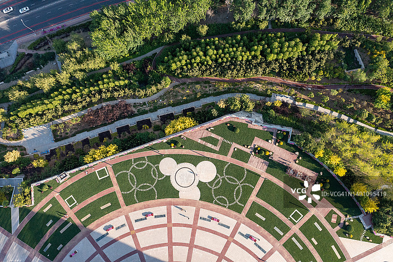 城市绿化鸟瞰图图片素材