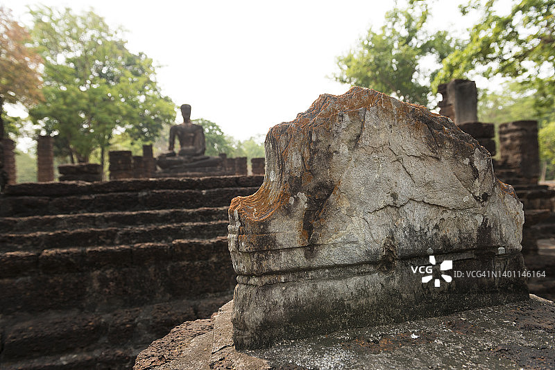 泰国甘烹碧历史公园的帕辛寺遗址图片素材