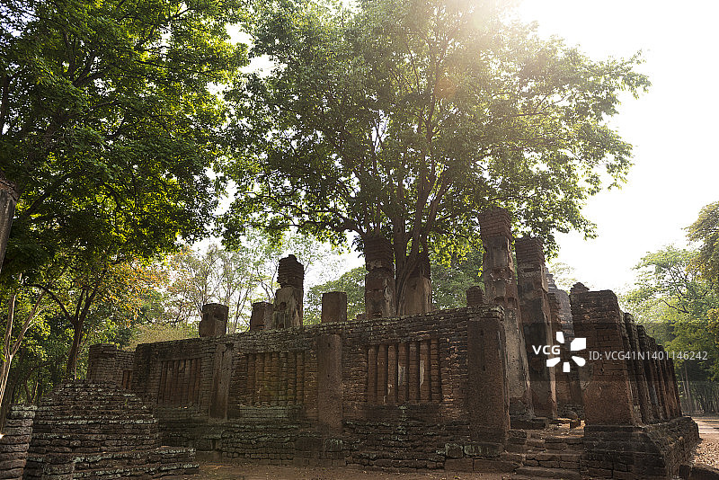 甘烹碧历史公园卧佛寺瓦汉墙遗址，泰国图片素材