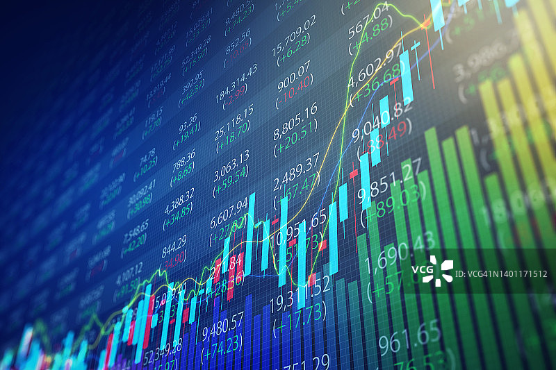 股票市场交易图上涨图片素材