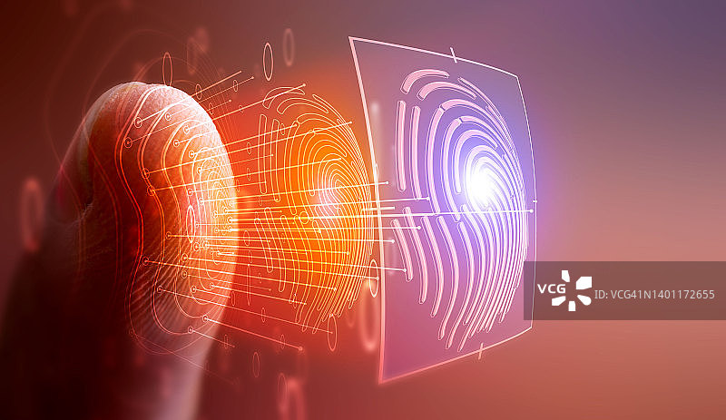 3D技术图解：指纹扫描仪集成到印刷电路中，释放二进制代码图片素材