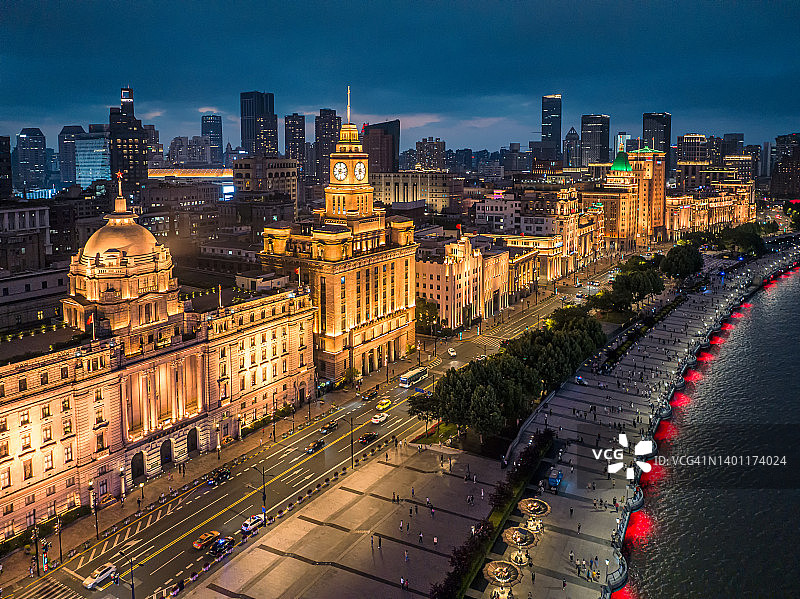 上海外滩夜景图片素材
