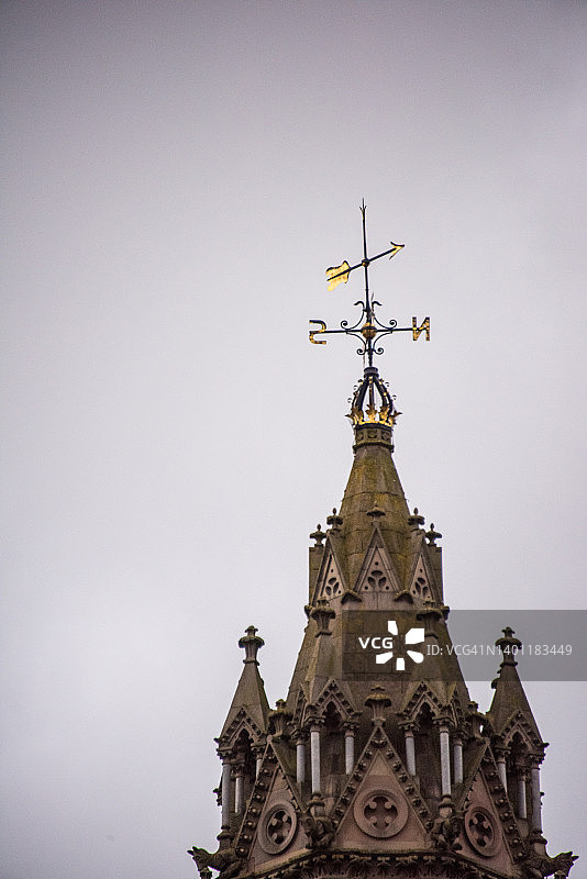 阿尔伯特纪念钟的风向标图片素材