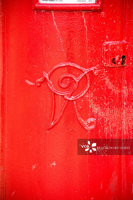 邮筒上的维多利亚女王皇家密码图片素材
