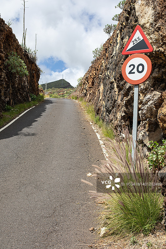 前方陡峭的道路图片素材