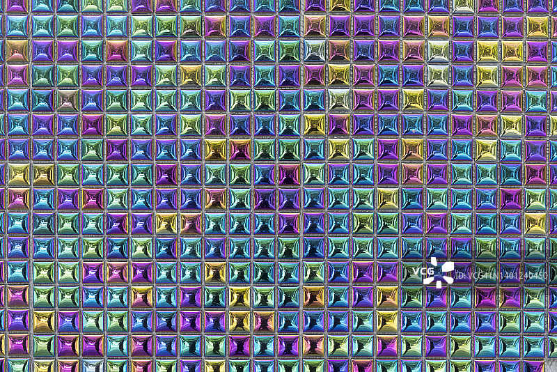 彩色马赛克玻璃瓷砖墙背景图片素材