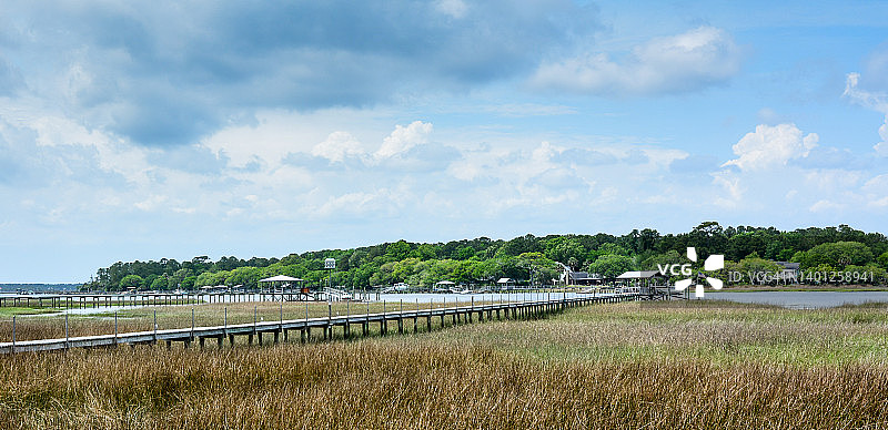 万道河码头图片素材