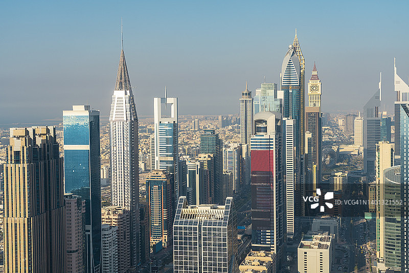 阿拉伯联合酋长国迪拜市中心高层摩天大楼景观图片素材