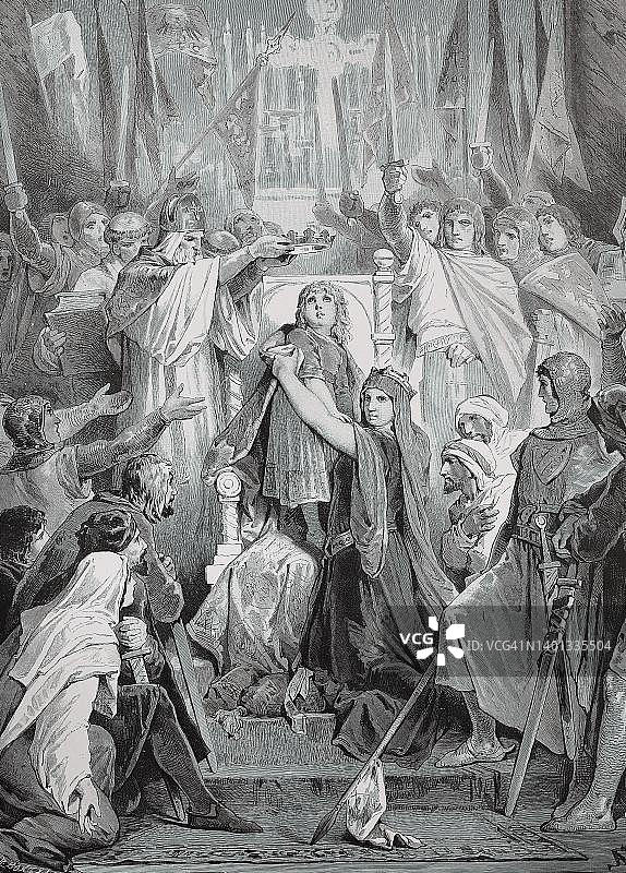 弗雷德里克二世在巴勒莫大教堂加冕图片素材