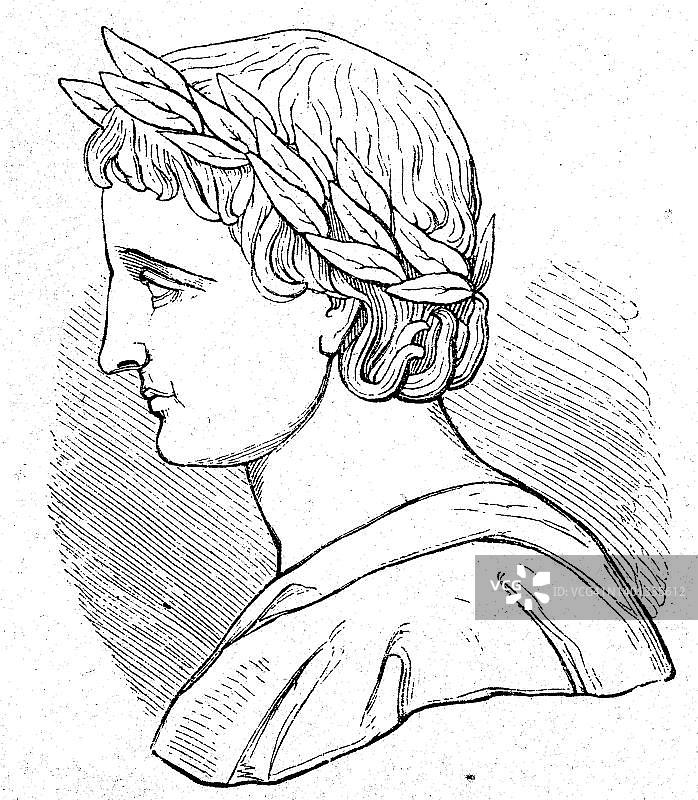 维吉留斯·马罗·格拉玛提库斯,7世纪的维吉尔语法学家,《Epitomae》和《Epistolae》的作者,古罗马史,意大利罗马帝国,19世纪原版数字修复图片素材