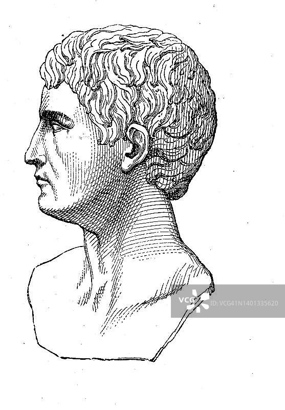 卡利古拉皇帝画像（19世纪修复版）图片素材