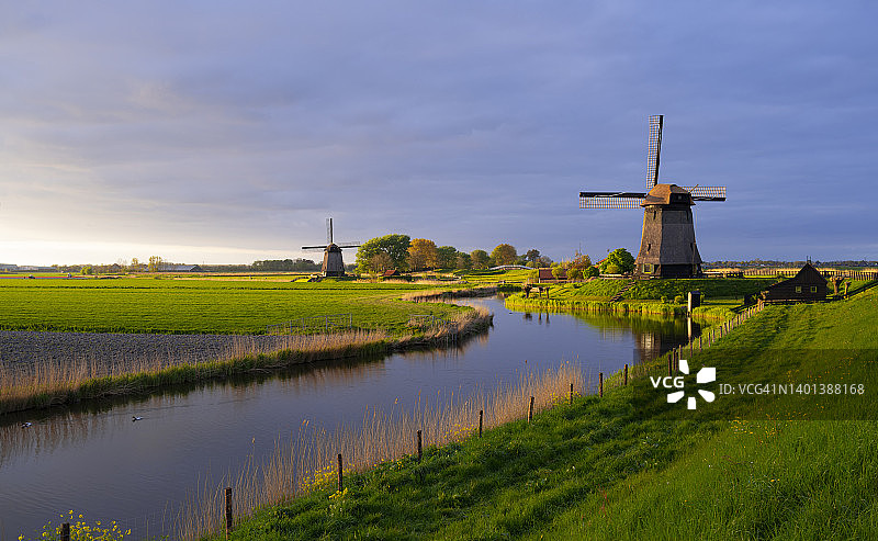 荷兰风车景观图片素材