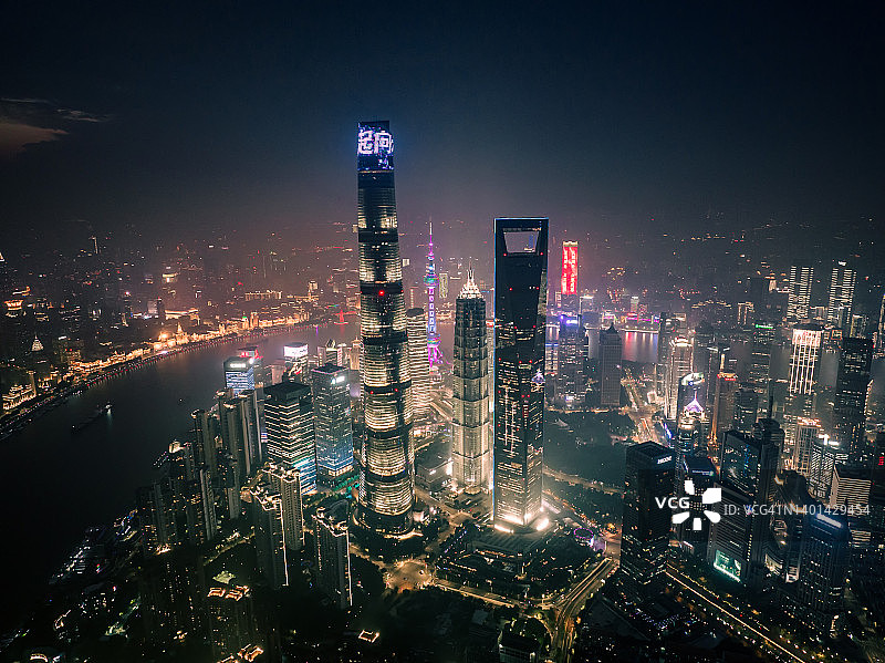 上海夜景航拍图片素材