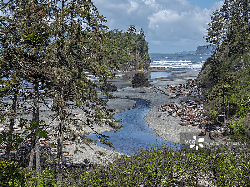 华盛顿州奥林匹克半岛红宝石海滩，2022年5月19日图片素材