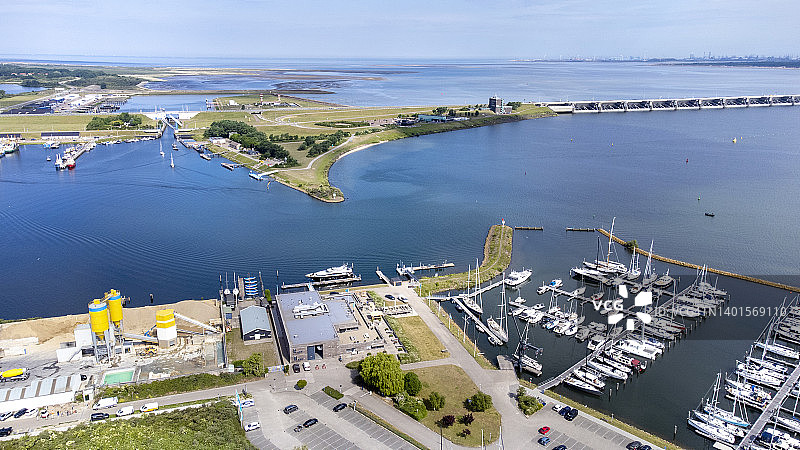 码头和港口鸟瞰图图片素材