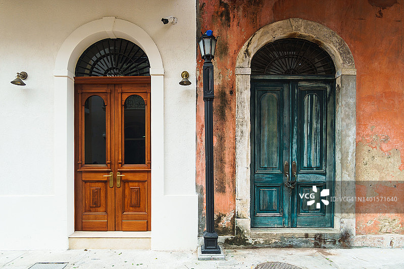 巴拿马城老城区：殖民时期的历史建筑外观图片素材