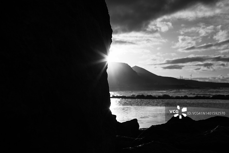 黑白 Gran Canaria 海岸线图片素材