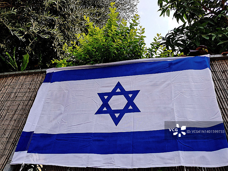 以色列国旗特写，独立日图片素材