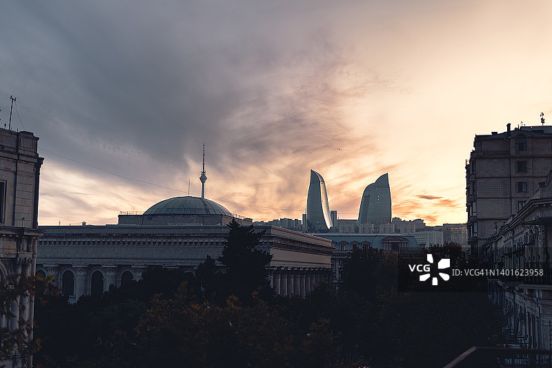 巴库日落图片素材