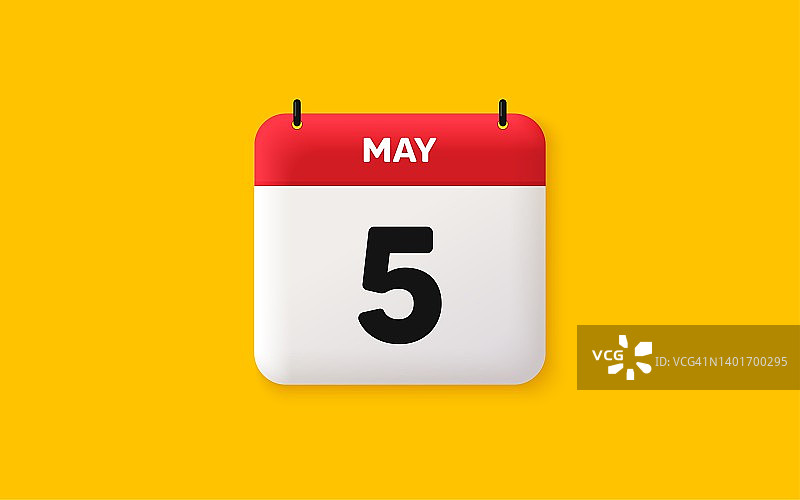 每月5号活动日程日期3D日历图标矢量图图片素材