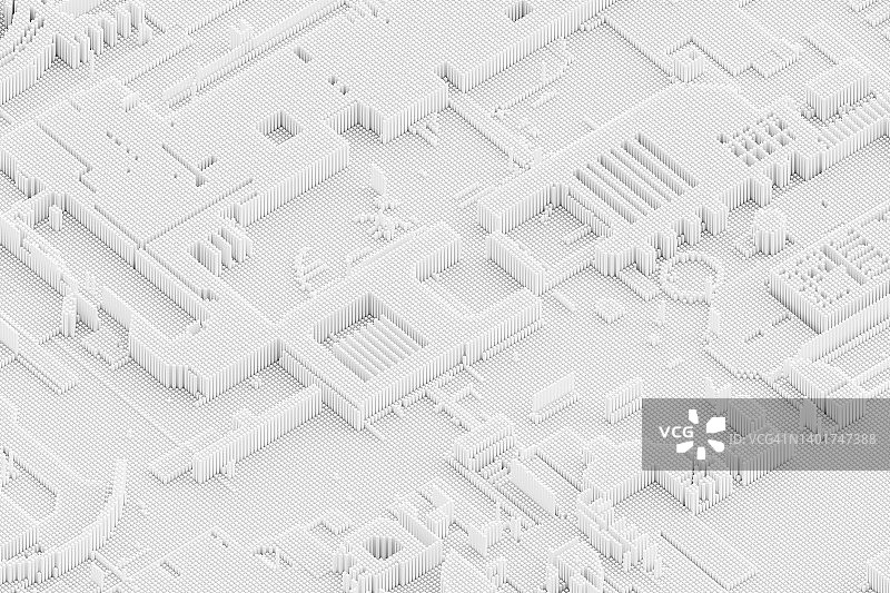 白色方块科技图案抽象背景图片素材