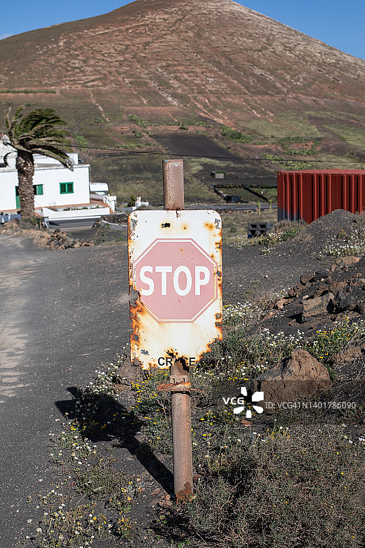 西班牙的古老路标图片素材