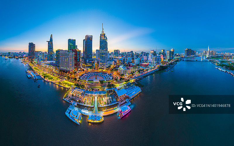 越南胡志明市全景航拍图片素材