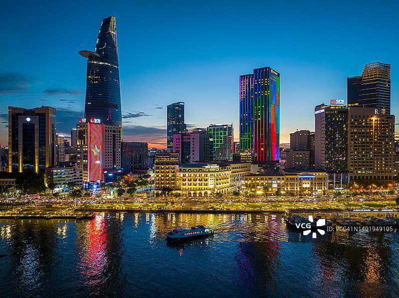 越南胡志明市全景航拍图片素材