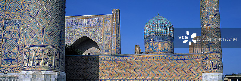撒马尔罕的比比哈努姆清真寺外墙图片素材