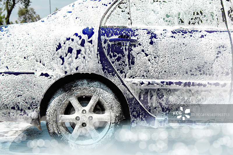 洗车特写图片素材