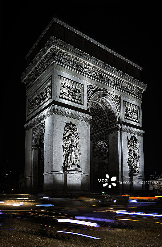 巴黎星形广场凯旋门图片素材