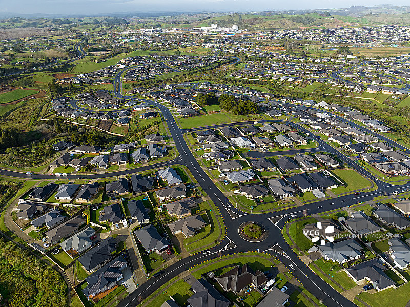新西兰奥克兰的波肯诺镇鸟瞰图图片素材