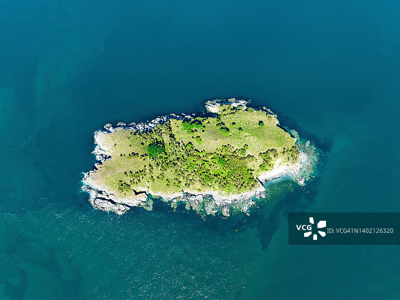 小岛的航拍景观图片素材