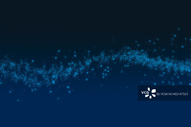 深色背景上的虚拟星形粒子图片素材