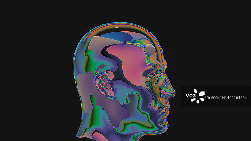 CG金属机器人头部插画图片素材