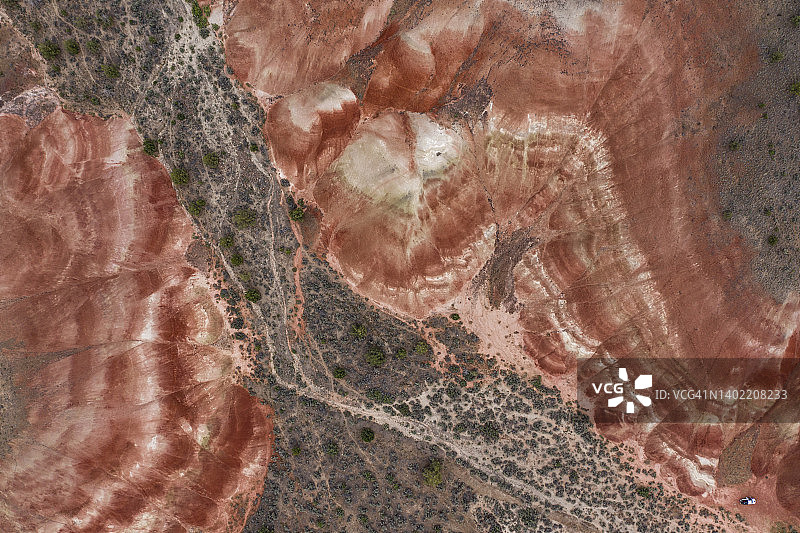 约翰·戴化石床山区条纹岩层图片素材