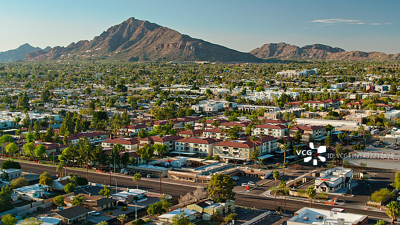 亚利桑那州斯科茨代尔的住宅鸟瞰图图片素材