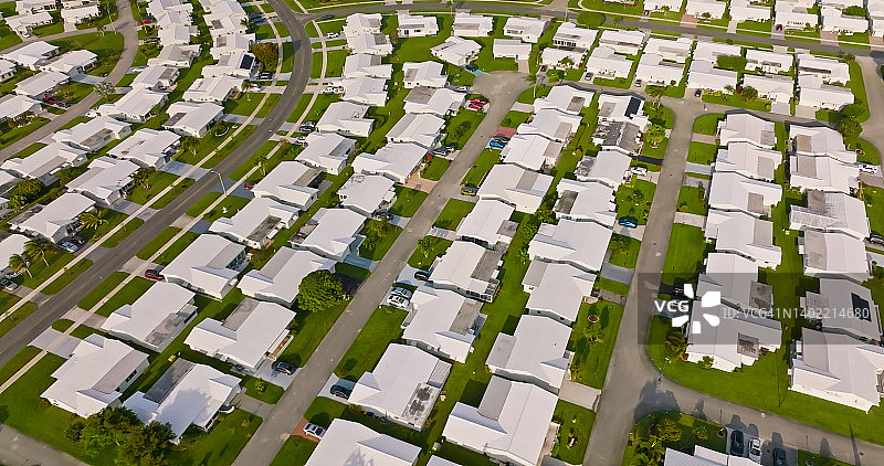 佛罗里达州博因顿比奇Leisureville高角度无人机拍摄图片素材