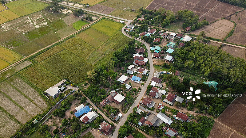 泰国北部典型乡村鸟瞰图图片素材