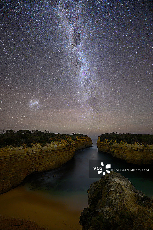 阿德湖峡谷银河图片素材