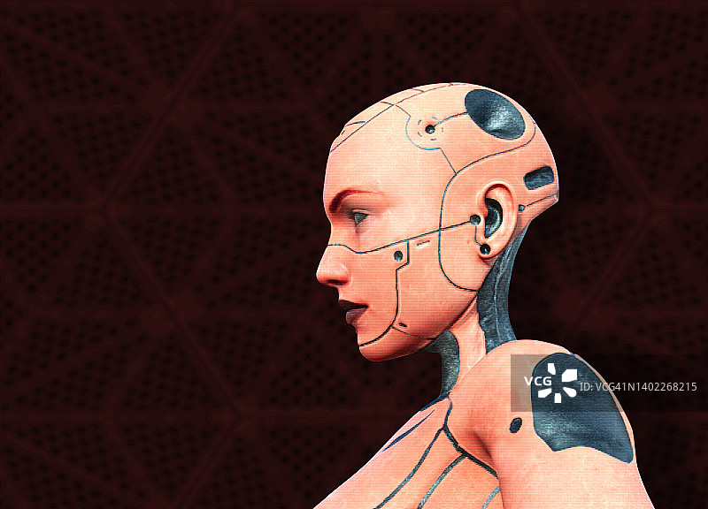 女性机器人插画图片素材