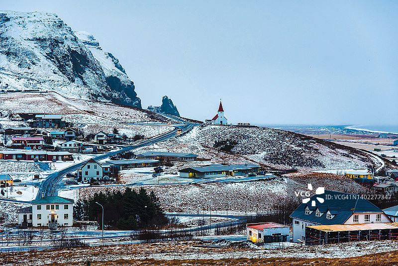 冰岛维克雪景图片素材