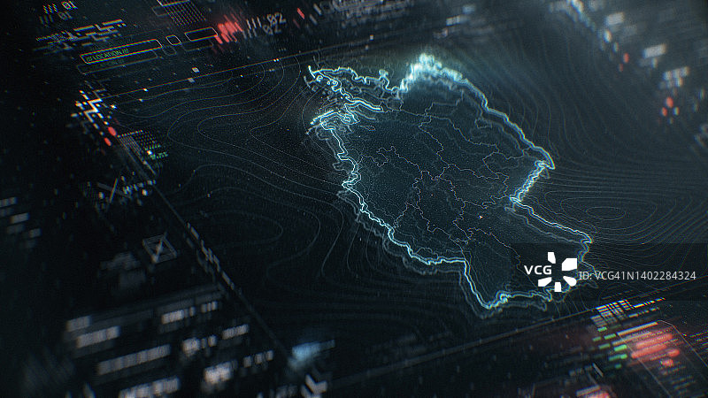 数字屏幕上的德国地图信息图图片素材