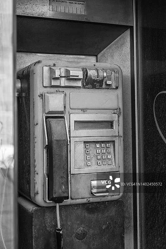 老式公用电话亭图片素材