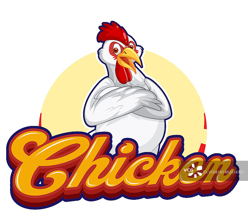 白色小鸡卡通角色标志图片素材