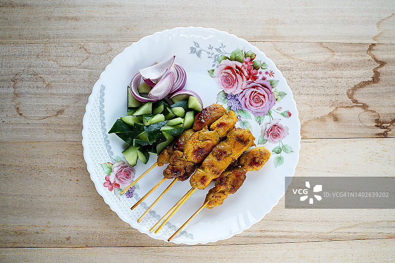 鸡肉沙爹图片素材