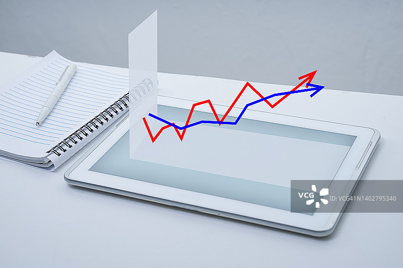 移动设备上的统计箭头图片素材