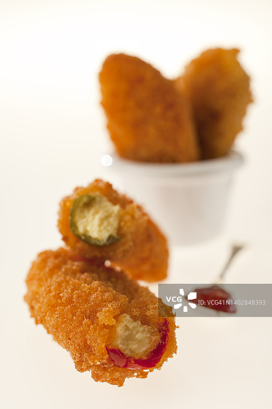 油炸墨西哥辣椒特写图片素材