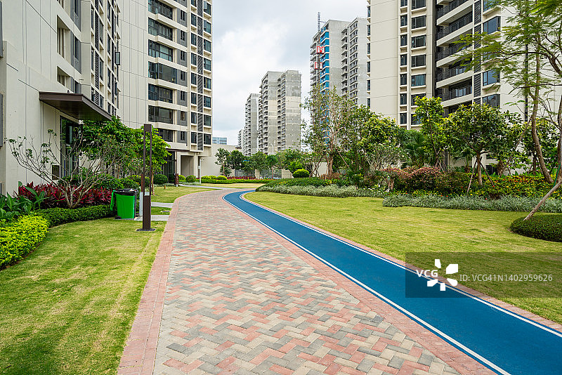 住宅区小路图片素材