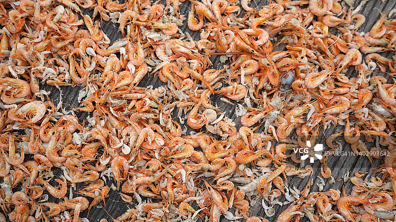虾米或咸虾干背景，海鲜背景图片素材